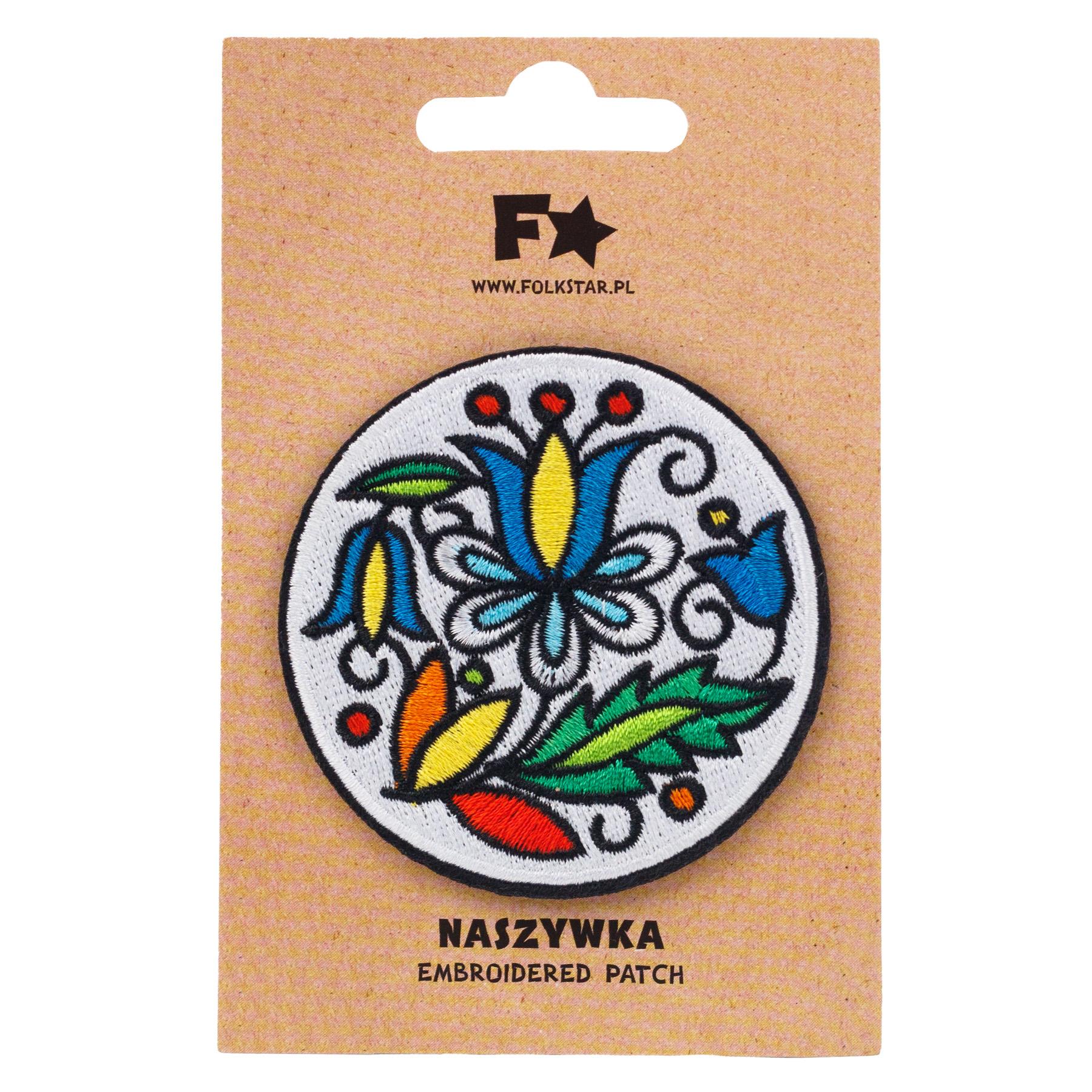 Polish Folk Art Iron on Patch (Kashubian Flowers)