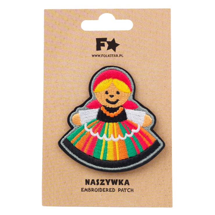 Polish Folk Art Lowicz Female Iron on Patch (Lowiczanka)