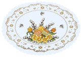 Polish Traditional Easter Eggs with Pussy Willows Oval Doily 18.5"x12.5"