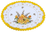 Polish Traditional Easter Eggs with Pussy Willows Oval Doily 18.5"x12.5"