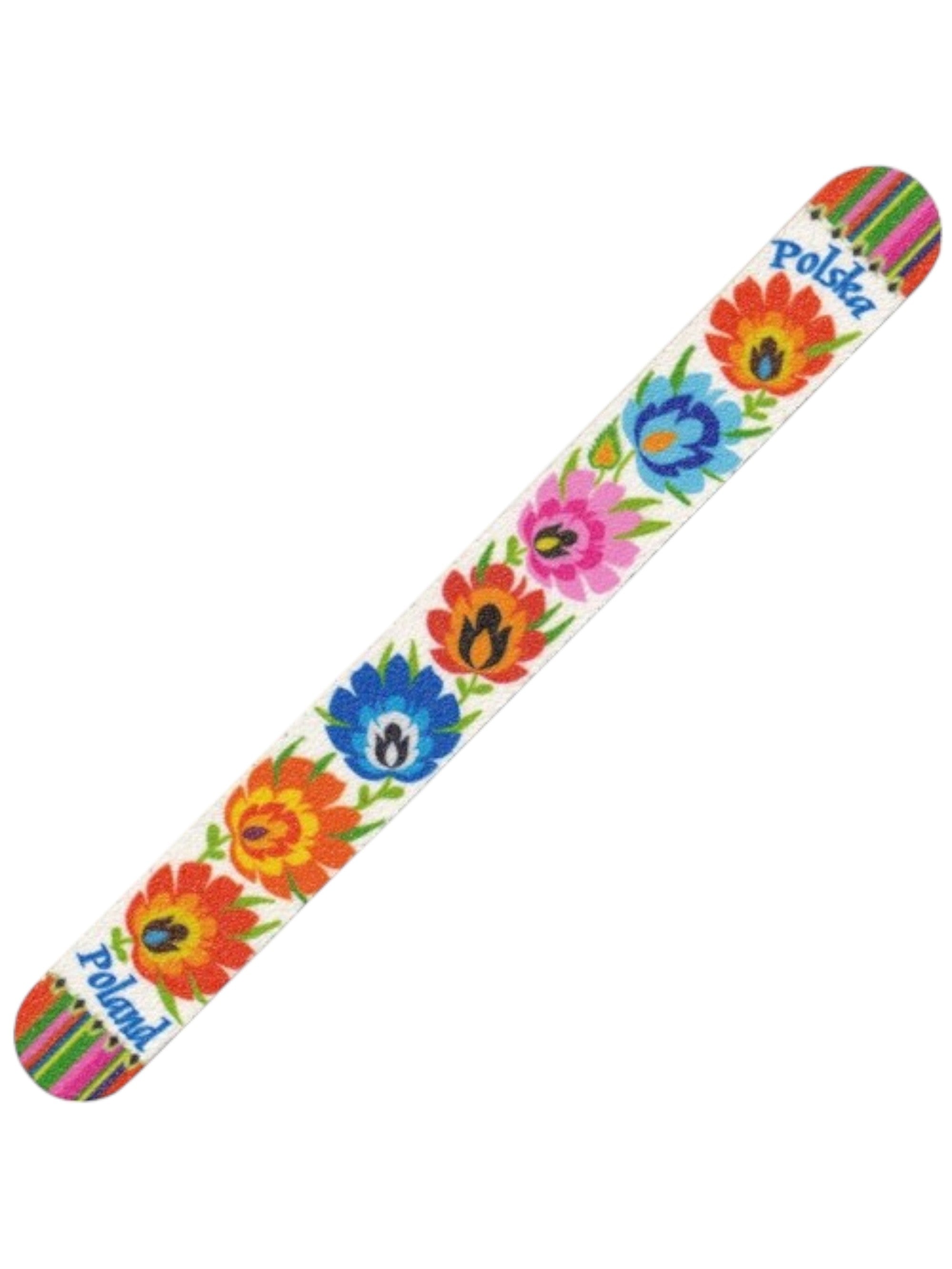 Polish Folk Art Emery Board Nail File (White)