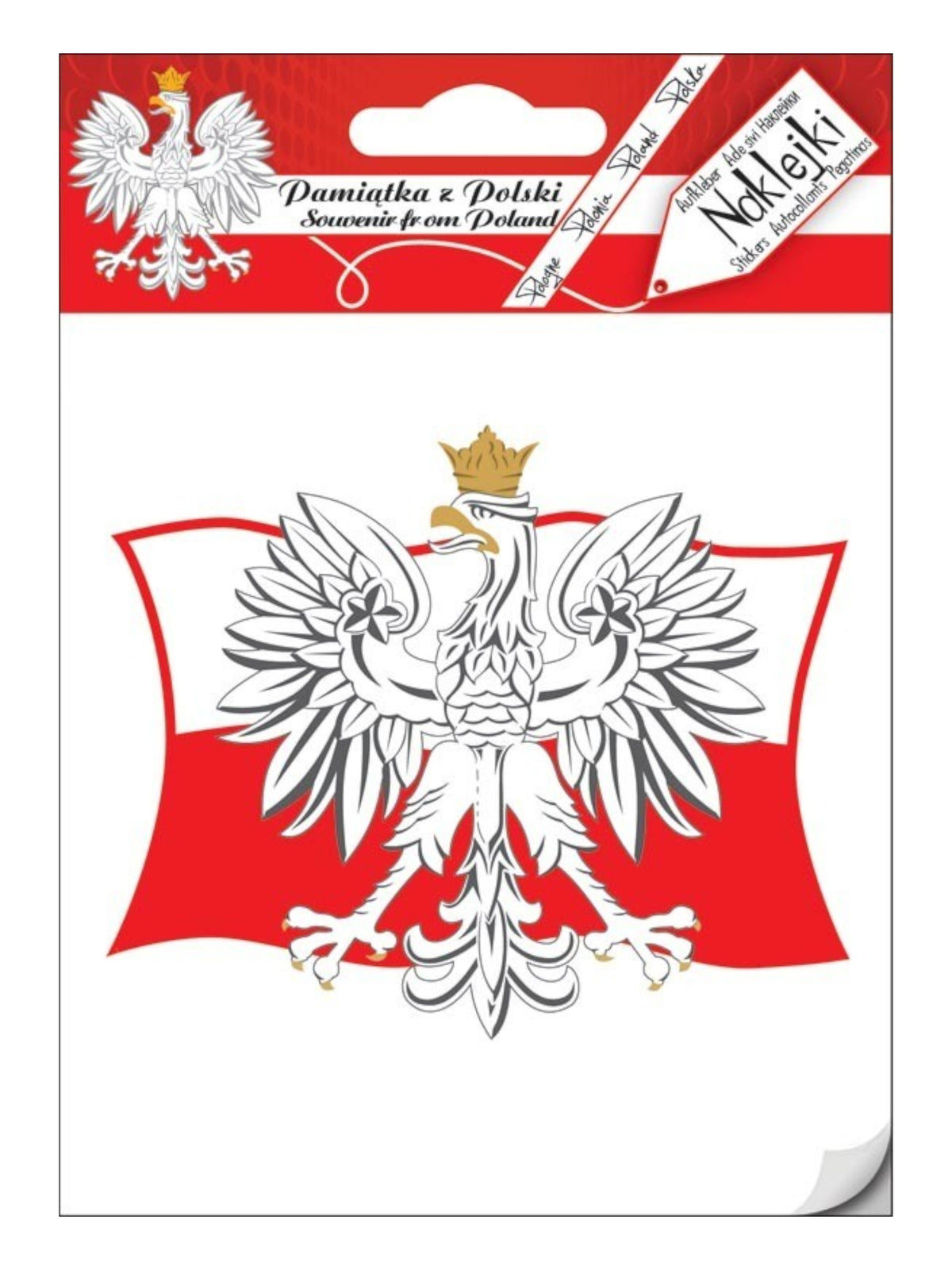 Sticker - Polish Eagle on Flag of Poland
