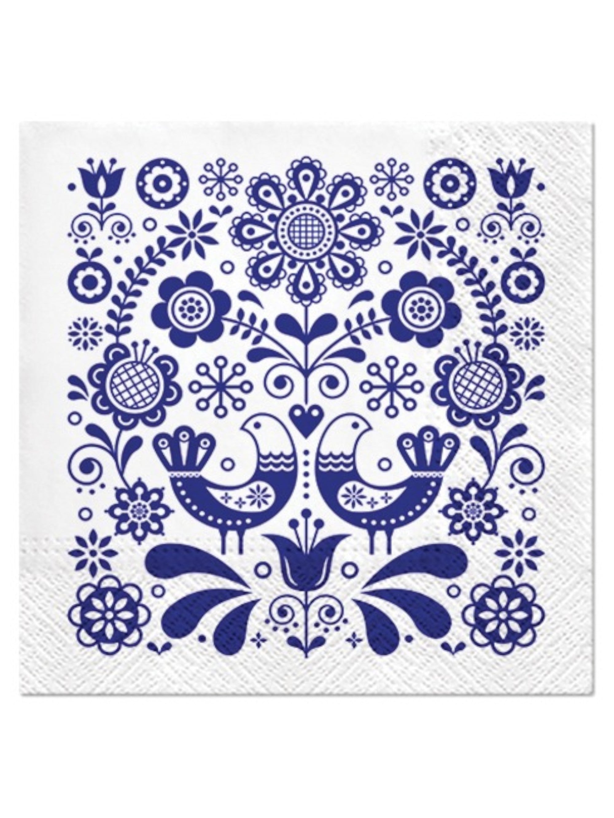 Polish Kurpie Birds Folk Art Luncheon Napkins, Set of 20