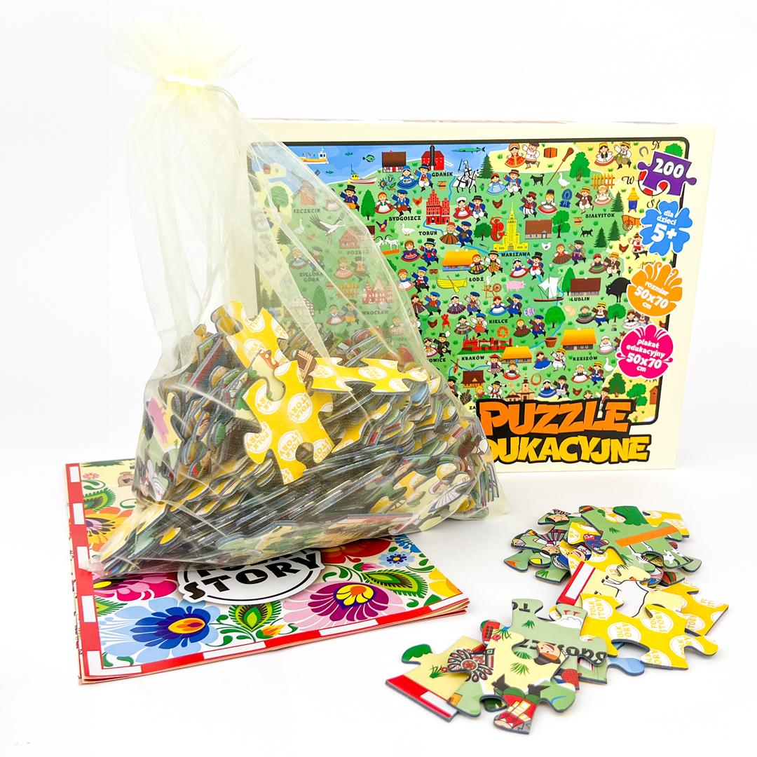 Polish Folk Art Educational Puzzles Map of Poland