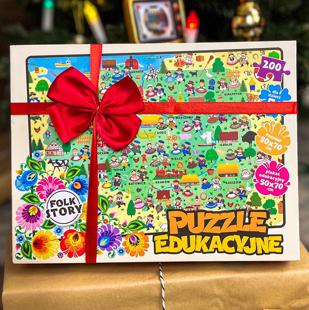 Polish Folk Art Educational Puzzles Map of Poland