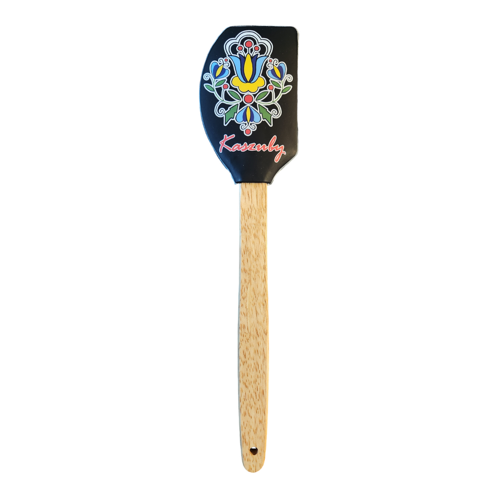 Polish Folk Art Kashubian Non-Scratch Spatula with Wooden Handle