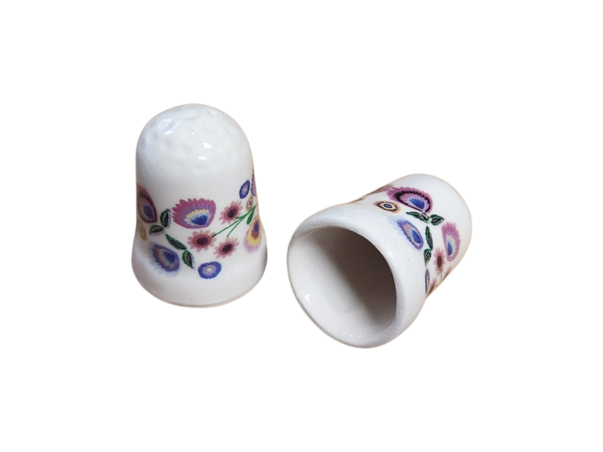 Polish Lowicz Folk Art Large Ceramic Thimble