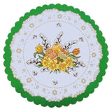 Polish Traditional Easter Eggs with Pussy Willows Round Doily 13.5"x13.5"