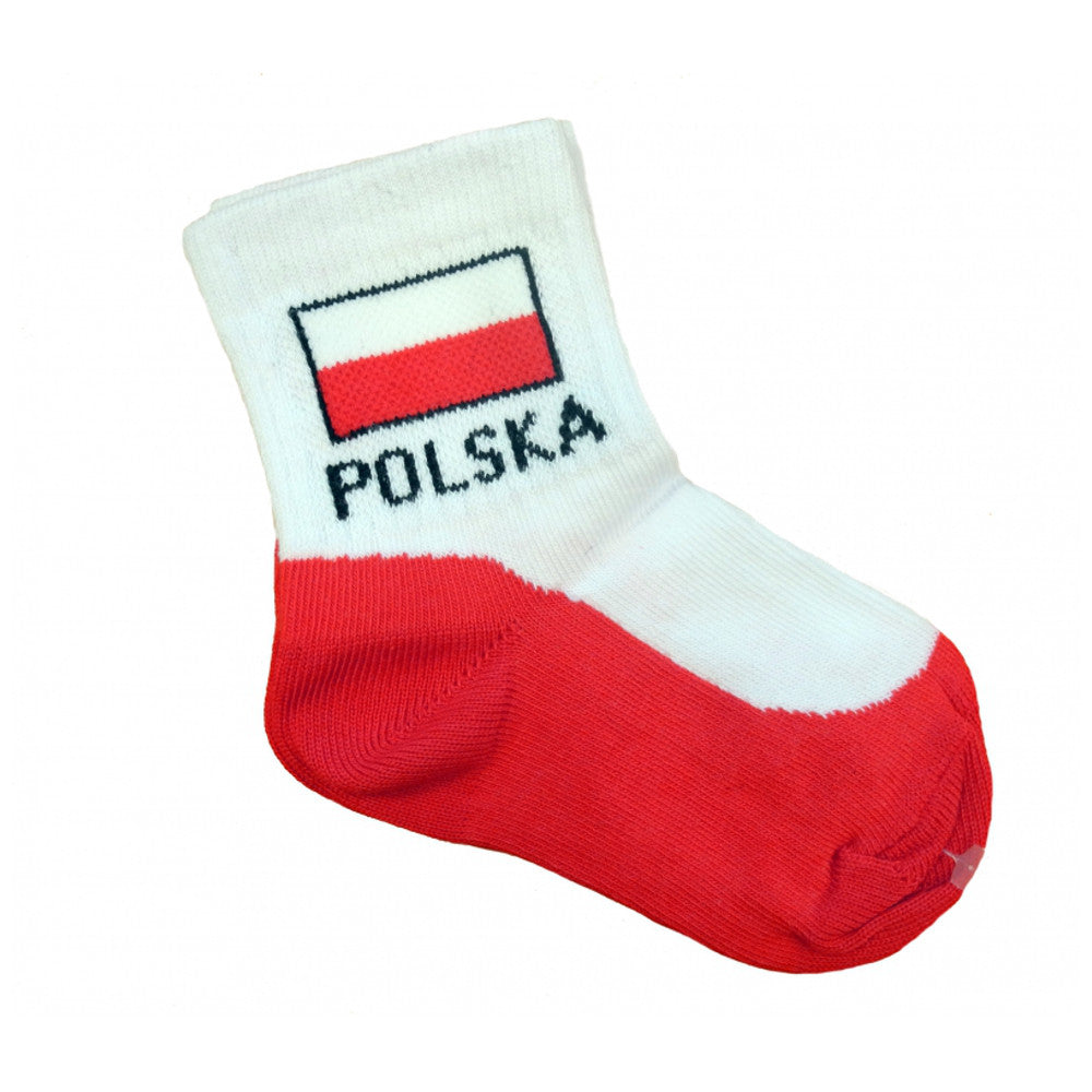 Polska White & Red Poland Flag Infant/Baby Socks