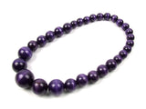 FolkFashion Wooden Bead Necklace and Bracelet Set - Plum Purple - Taste of Poland
 - 2