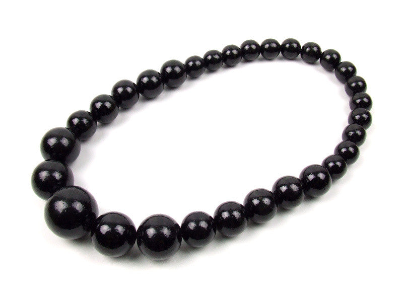FolkFashion Wooden Bead Necklace and Bracelet Set - Black - Taste of Poland
 - 2