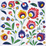 Polish Lowicz Flowers Folk Art Luncheon Napkins, Set of 20