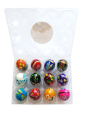 Polish Easter Handpainted Wooden Eggs (Pisanki), Set of 12 in Protective Box