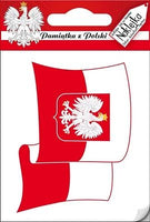 Sticker - White Eagle Shield on Flag - Taste of Poland
