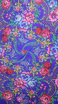 Traditional Polish Folk Head Scarf - Blue - Taste of Poland
 - 2