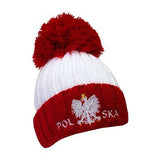 Ribbed Knit Pom Pom Hat wit Polish Eagle - Taste of Poland
 - 1