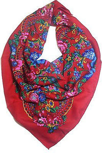 Traditional Polish Folk Head Scarf - Red - Taste of Poland
 - 1