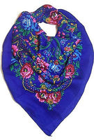 Traditional Polish Folk Head Scarf - Blue - Taste of Poland
 - 1