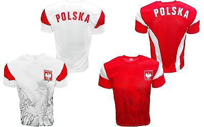 Polska Polish Eagle Emblem Unisex Crew Neck T-Shirt, Red