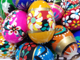 Set of 7 Polish Slavic Easter Handpainted Wooden Eggs, (2.5" L) Pisanki in Protective Box