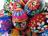 Set of 7 Polish Slavic Easter Handpainted Wooden Eggs, (2.5" L) Pisanki in Protective Box