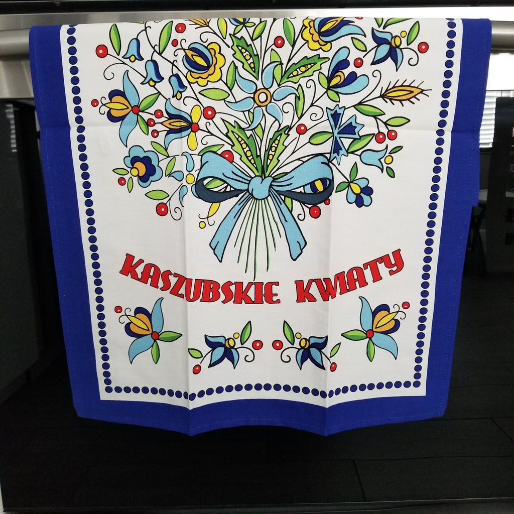 Polish Folk Art Kashubian Flowers Bukey Kitchen Towel