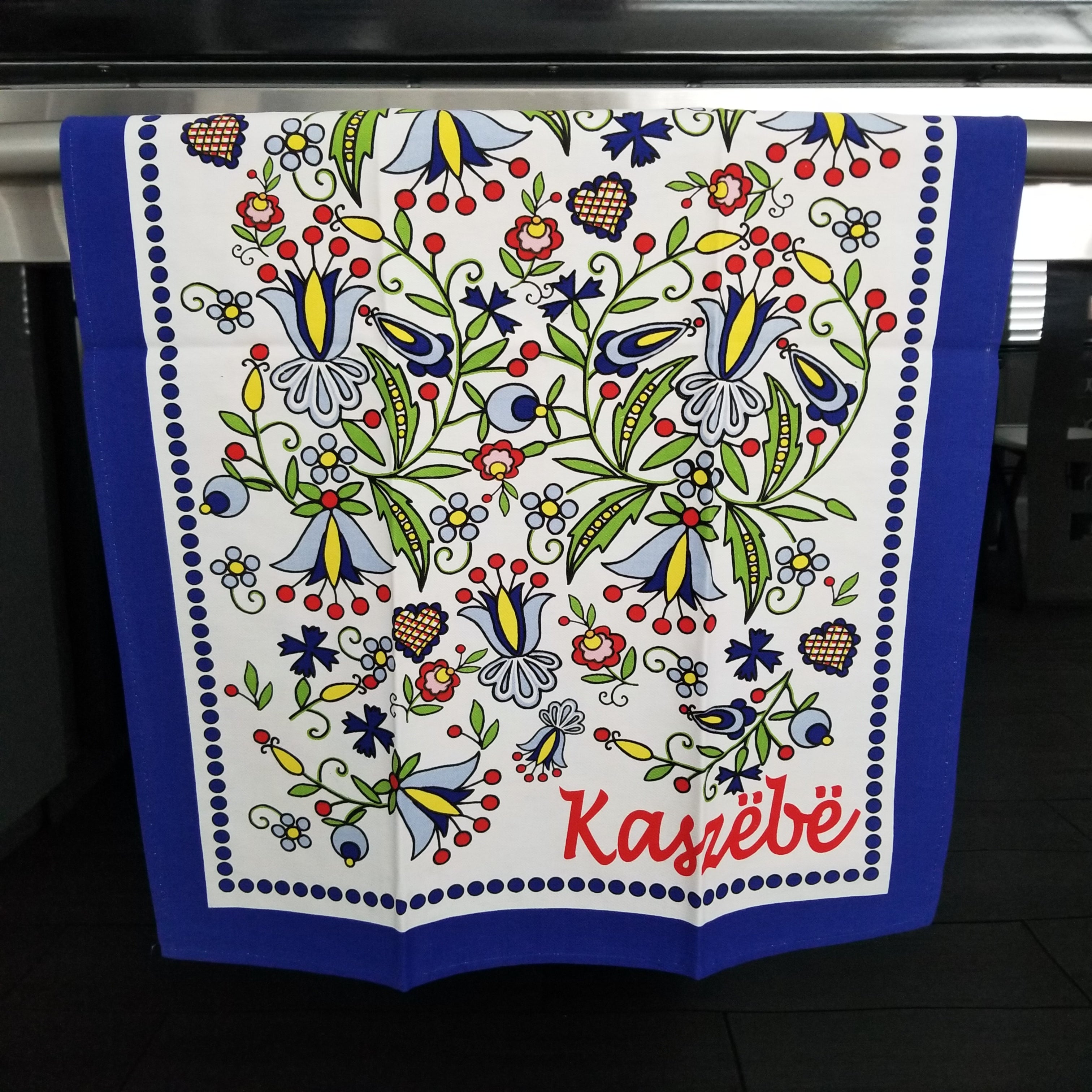 Polish Folk Art Kashebe Flowers Kitchen Towel