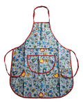 Polish Folk Art Kashubian Kitchen Apron Grey
