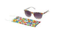 Polish Folk Art Floral Lowicz White Plastic Sunglasses