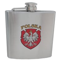 Polska Eagle Shield Stainless Steel Flask 6oz - Taste of Poland
