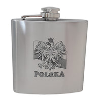 Polska Eagle on Flag Stainless Steel Flask 6oz - Taste of Poland
