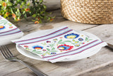 Polish Lowicz Folk Art Border Luncheon Napkins, Set of 20