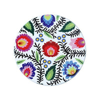 Polish Folk Art Floral Ceramic Coaster