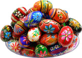 Polish Easter Handpainted Wooden Eggs (Pisanki), Set of 6 in Protective Box