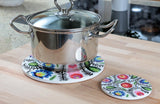 Polish Folk Art Floral Ceramic Trivet