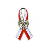 Polish Eagle on Poland Flag Ribbon - Lapel Pin - Taste of Poland
