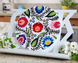 Polish Folk Art Floral Ceramic Trivet