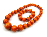 FolkFashion Wooden Bead Necklace and Bracelet Set - Orange - Taste of Poland
 - 1