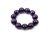 FolkFashion Wooden Bead Necklace and Bracelet Set - Plum Purple - Taste of Poland
 - 3