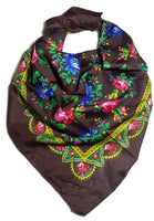 Traditional Polish Folk Head Scarf - Royal Collection - Brown - Taste of Poland
 - 1