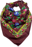 Traditional Polish Folk Head Scarf - Royal Collection - Burgundy - Taste of Poland
 - 1