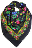 Traditional Polish Folk Head Scarf - Royal Collection - Black - Taste of Poland
 - 1