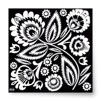 Polish Folk Art Black & White Luncheon Napkins, Set of 20 - Taste of Poland
 - 1