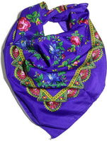 Traditional Polish Folk Head Scarf - Royal Collection - Blue - Taste of Poland
 - 1