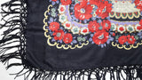 Traditional Polish Ukrainian Folk Shawl with Fringes - Black - Taste of Poland
 - 3