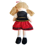 Large 16" Soft Plush Polish Folk Doll in Kashubian Costume, Blond in Red Skirt