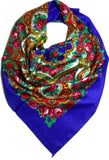 Traditional Paisley Folk Head Scarf - Blue - Taste of Poland
 - 1