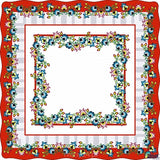 Polish Red Folk Art Table Square Linen Topper 30" x 30"