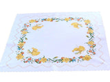 Polish Traditional Easter Chicks Square Table Linen Topper