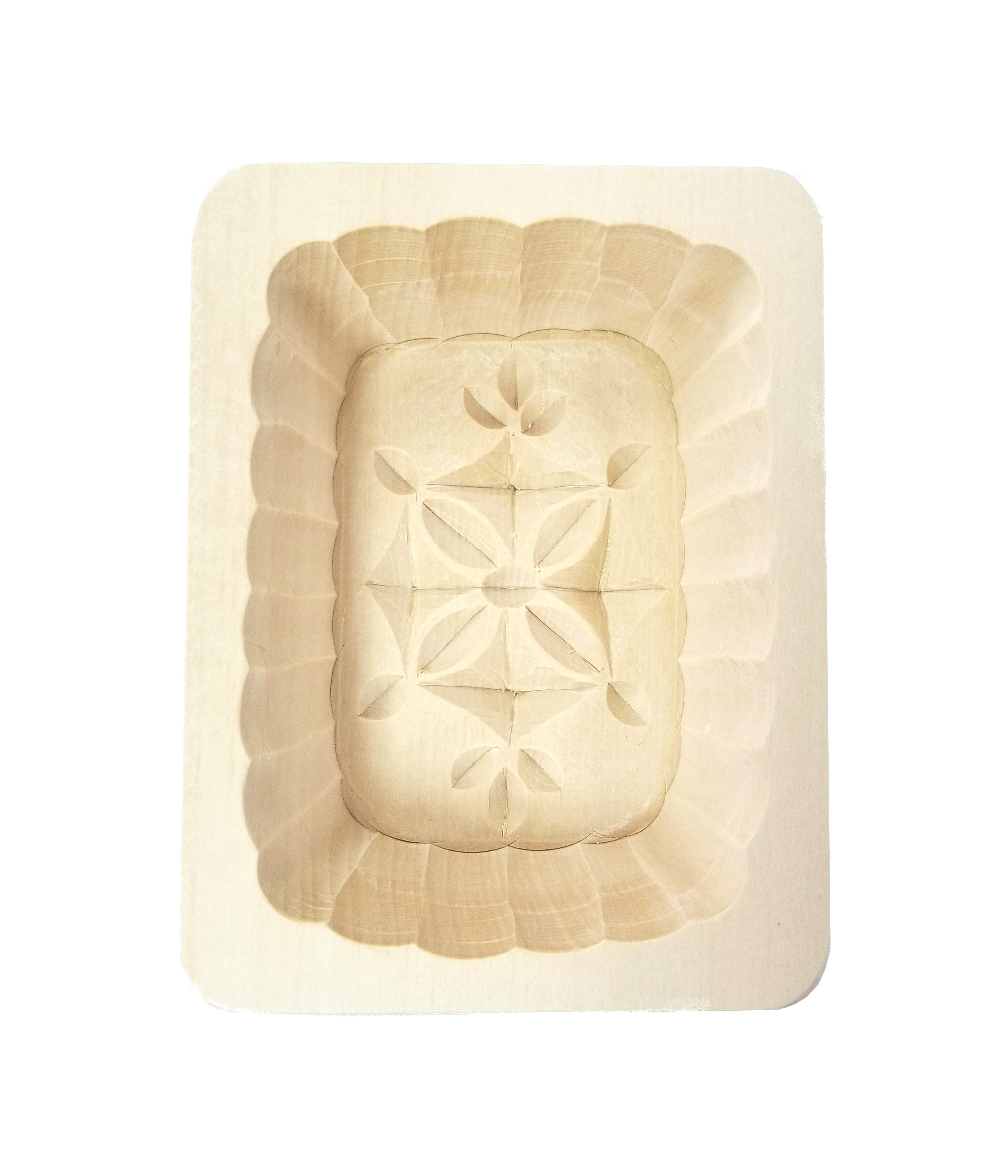 Traditional Folk Wooden Christmas Star Butter Mold, Medium